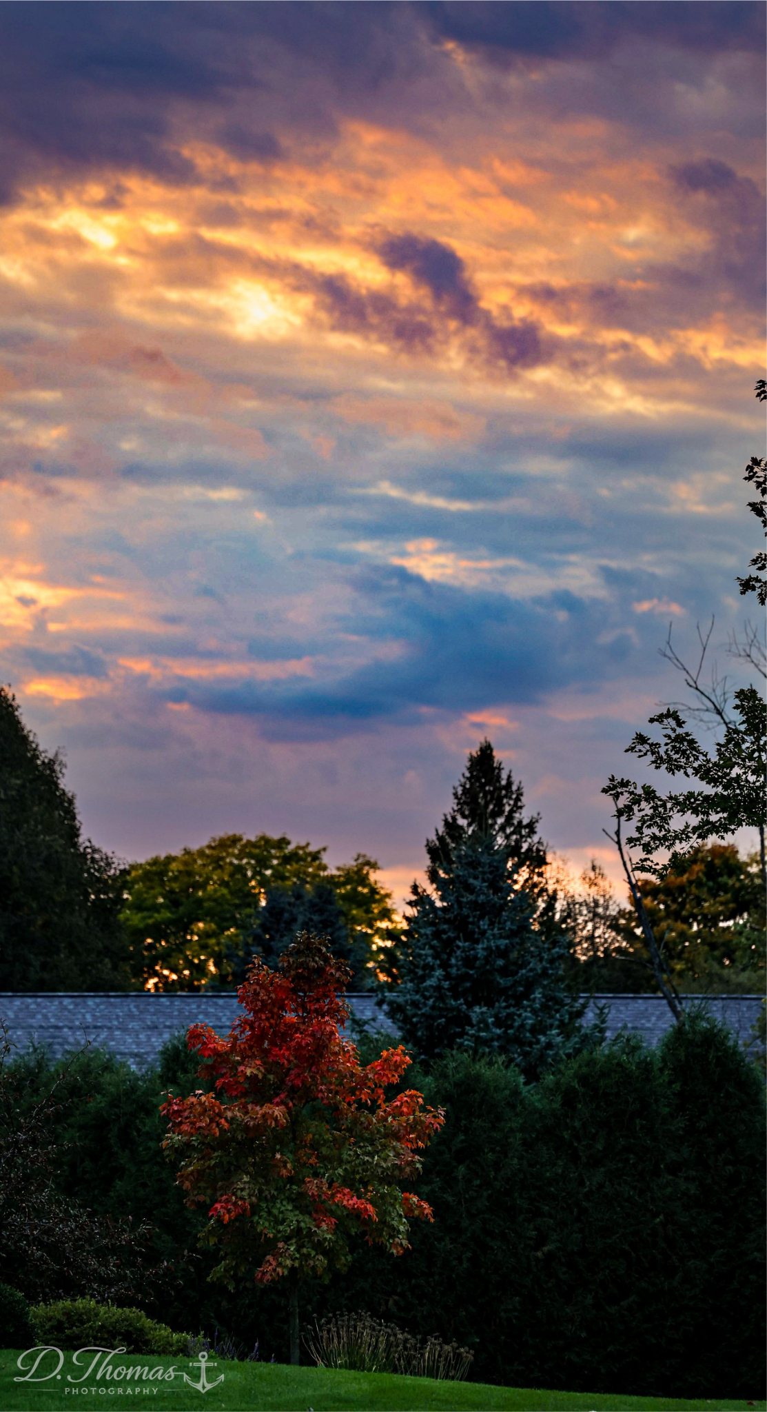 Colorful evening sky in a dramatic display of color